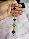Black & Gold Beaded Kolorful Klover Bracelet – 15mm