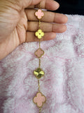 Blush Pink & Gold Kolorful Klover Bracelet – 15mm