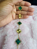 Emerald Green & Gold Kolorful Klover Bracelet – 15mm