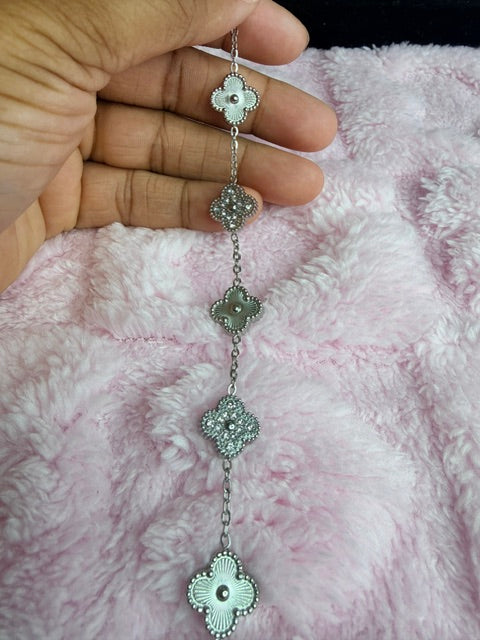 Silver Beaded Kolorful Klover Bracelet – 13mm