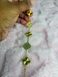 Gold & Gold Beaded Kolorful Klover Bracelet – 15mm
