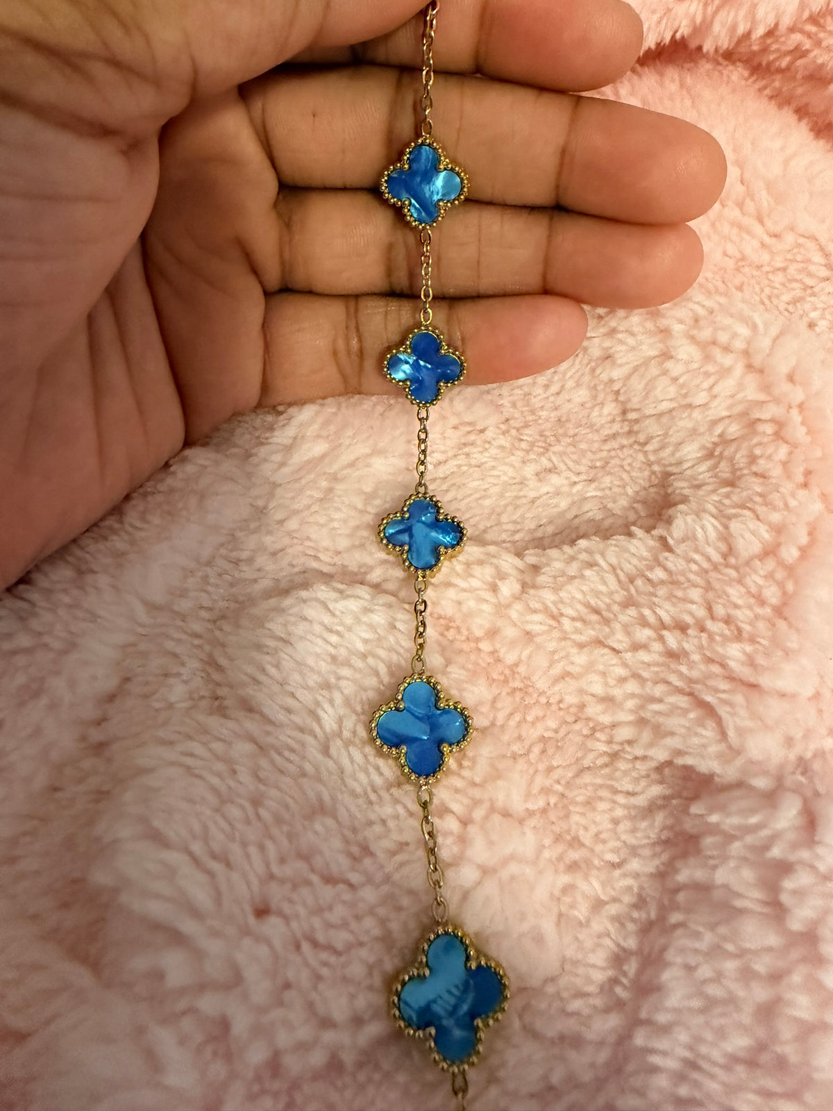 Sapphire Blue Pearl Kolorful Klover Bracelet – 13mm
