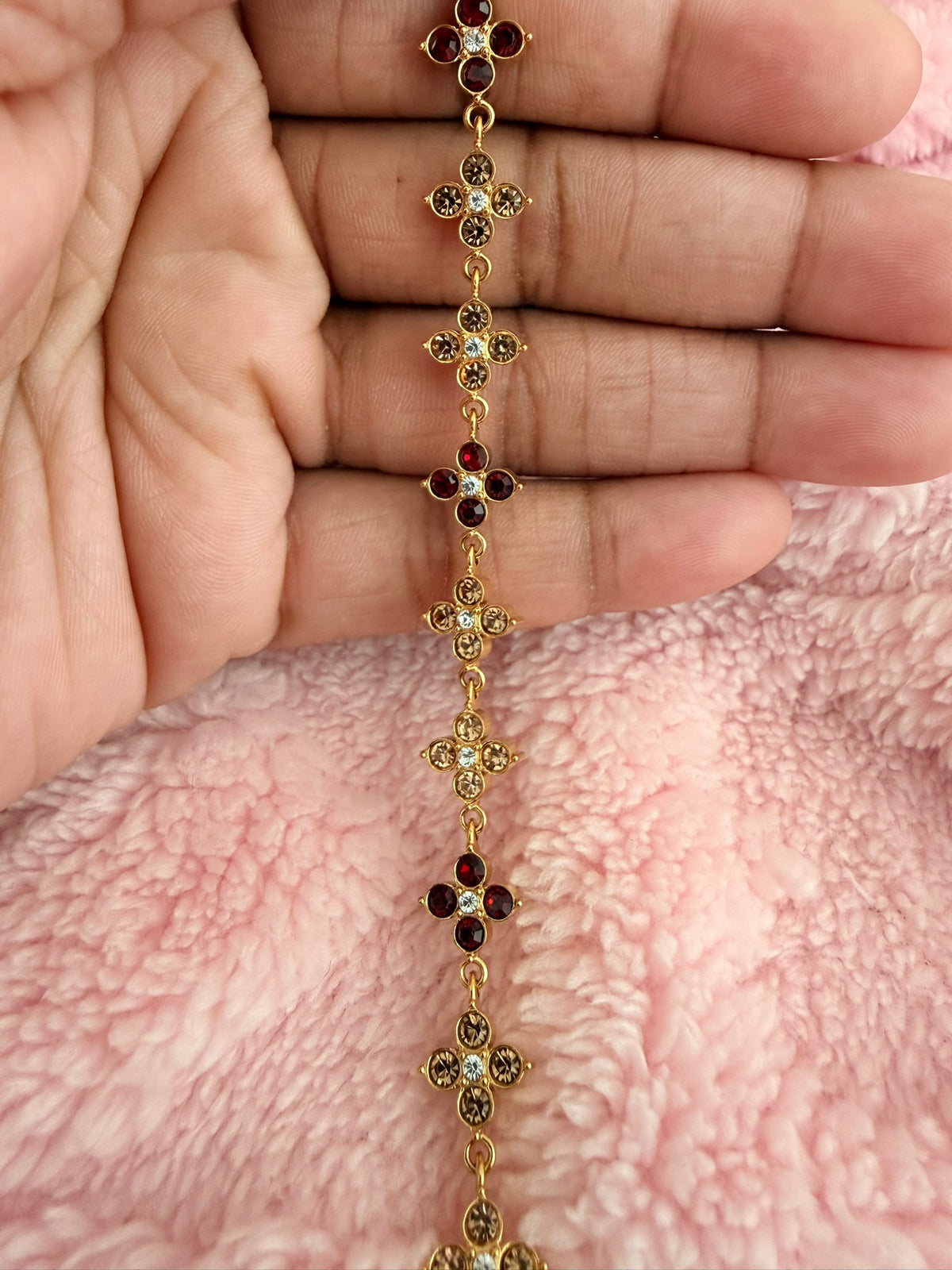 Garnet & Champagne Kaleidoscope Bracelet