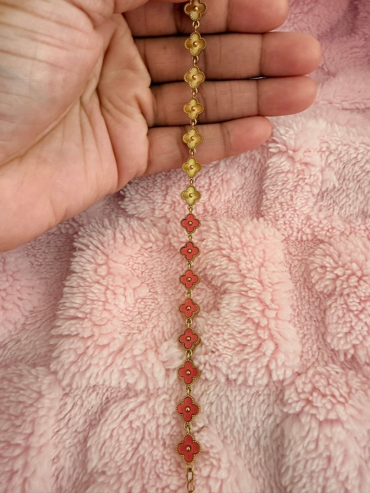 Pink & Gold Klover Kontrast Bracelet