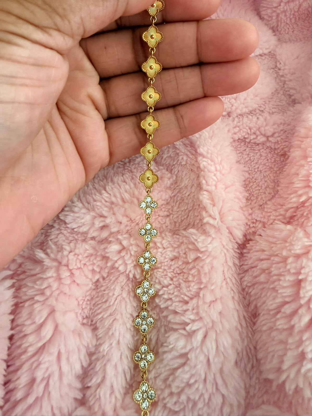 Gold & Crystal Klover Kontrast Bracelet