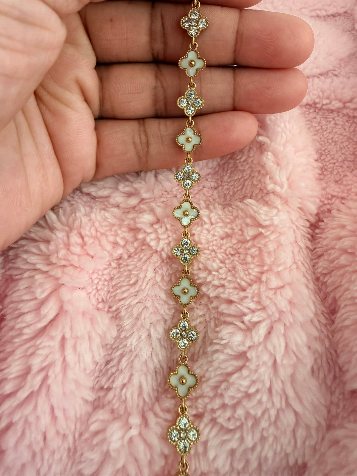 Ivory & Crystal Alternating Klover Kontrast Bracelet