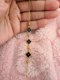 Black & Gold Beaded Klover Kontrast Bracelet