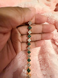 Emerald & Crystal Alternating Karat Bracelet
