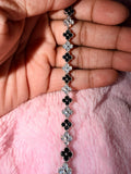 Black & Crystal Silver Karat Bracelet