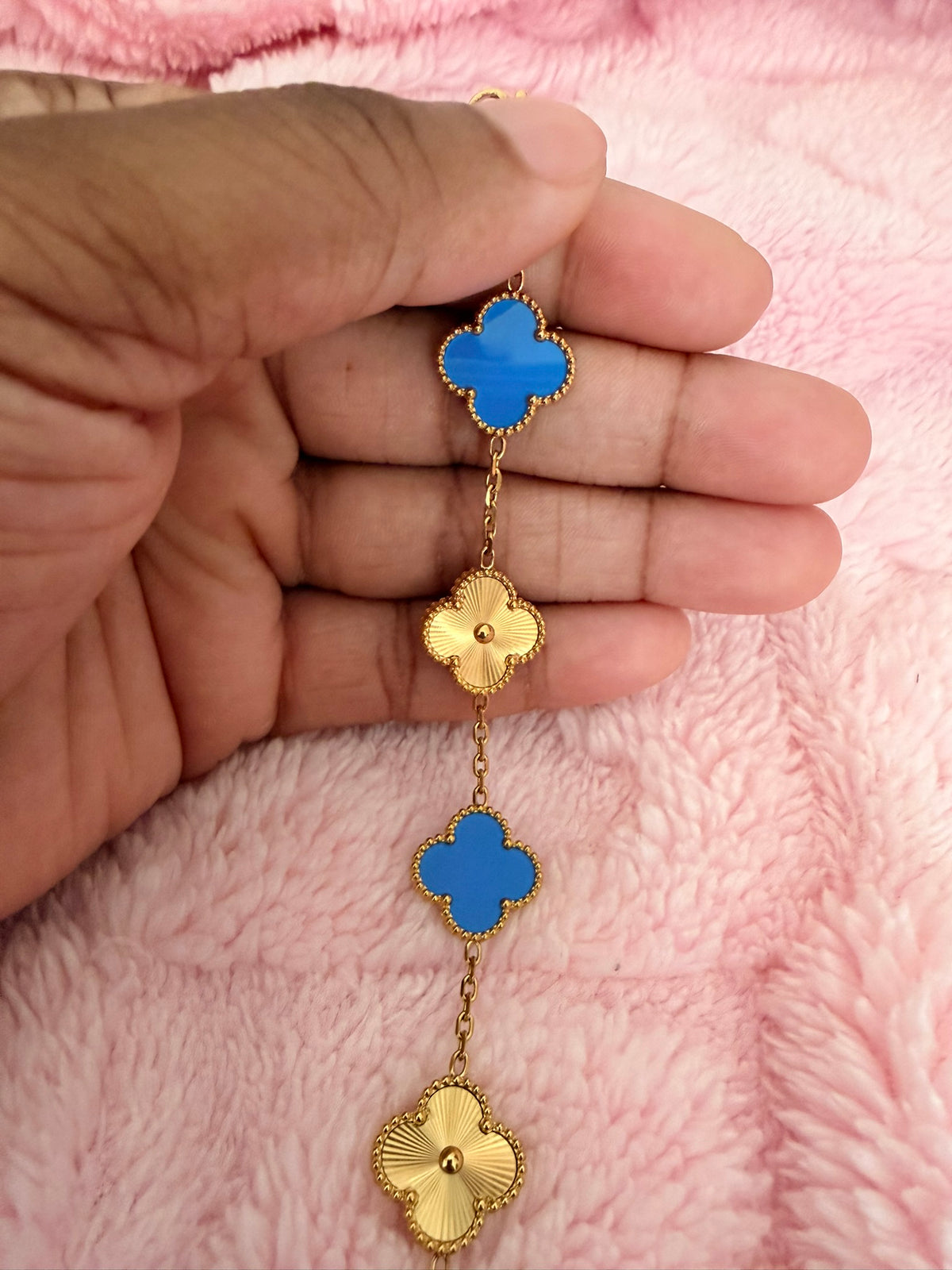 Royal Blue & Gold Kolorful Klover Bracelet – 15mm