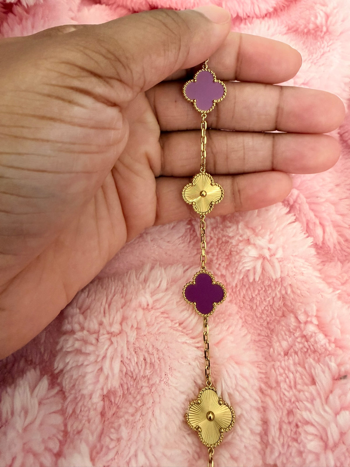 Plum Purple & Gold Kolorful Klover Bracelet – 15mm