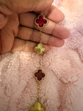 Ruby Red & Gold Kolorful Klover Bracelet – 15mm