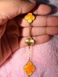 Orange Peel & Gold Kolorful Klover Bracelet – 15mm